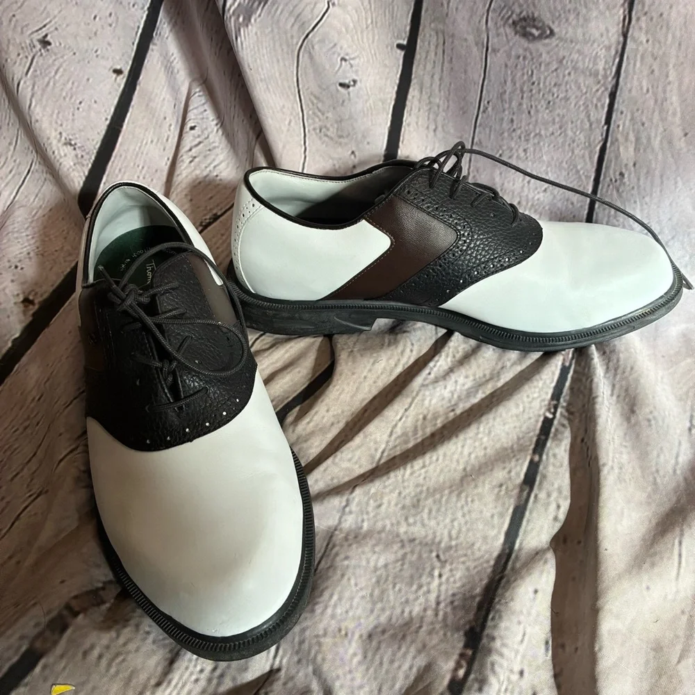 Thom Mcan Men’s Leather Two Tone Lace Up Oxford Golf Lug Sole Shoes Size 10‎ GUC